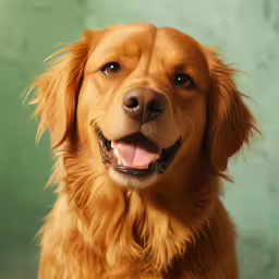 the dog is sitting down with its mouth open