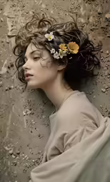 an image of a woman with hair in the air