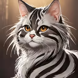 a gray and white striped cat with yellow eyes