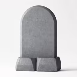 concrete tombstone on a white background