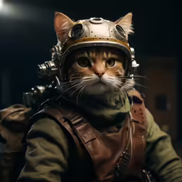 a cat wearing a costume and helmet is riding on a motorcycle