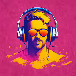 a young man wearing headphones and sunglasses,a man with headphones and glasses on
