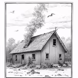 an old barn in the middle of nowhere