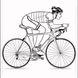 a man on a bike in black and white