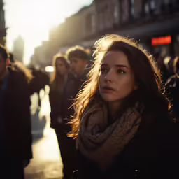 there is a woman standing on the street