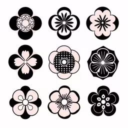 the different flowers have a large flower on each flower,an illustration of many different flowers