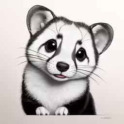 an animal drawing of a small panda cub