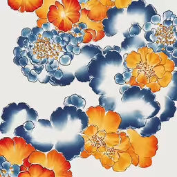 an image of flowers that are painted on a piece of paper