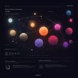 the planetary space and its positions in a dark background