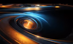 an abstract view of a curved area with lights