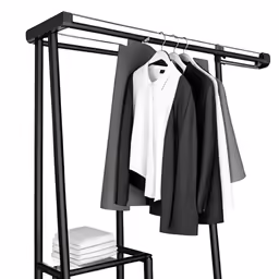 an ironed - steel clothes rack is shown against a white background