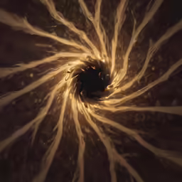 some brown and yellow colored lights that look like waves