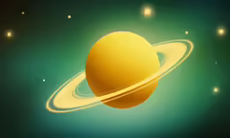 a stylized depiction of a saturn and its rings