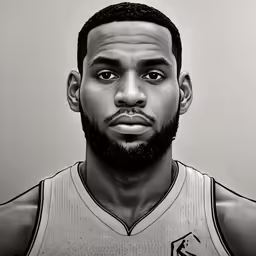 a black and white photograph of a basketball player