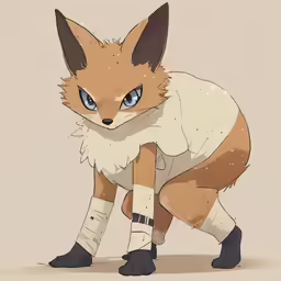 a cartoon is of an anime fox