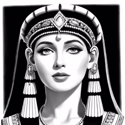 a portrait in black and white of a woman