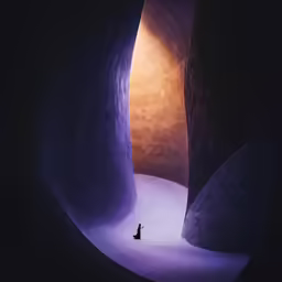 a person standing in front of an archway