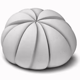 a small white round ottoman cushion on a white background
