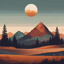 an image of a landscape with trees and mountains,an image of a landscape that is very bright