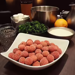 a bowl of vegetables and some other ingredients on a table