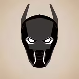 the mask of an animal that has horns and eyes