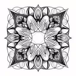 an image of a black and white drawing,a black and white drawing of an abstract motif
