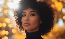 the beautiful woman is posing for the camera