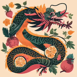 a dragon is depicted on the back side of a wall