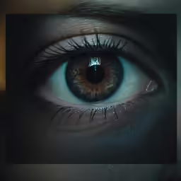 close up image of human eye showing iris