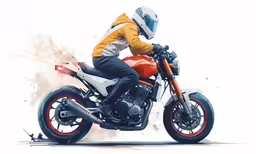 the racer is riding his motorcycle on the road
