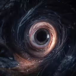 a picture of a black hole that appears to be in the middle of space