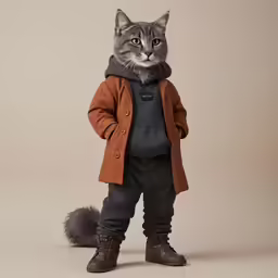 a cat is dressed in an unisex outfit