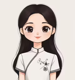 the woman in the cartoon character style