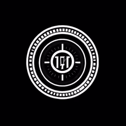 a white circle that has a black background