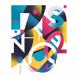 an art print depicting multiple lines of bright shapes