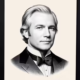 an old photo of a man with blonde hair and bow tie