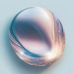 a shiny white circular object on a blue background