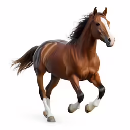 a horse running in an all white background