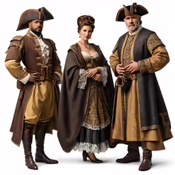 two actors wearing period clothing and standing side by side