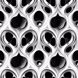an abstract black and white pattern on a wall