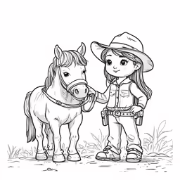 a cartoon horse that is talking to a girl