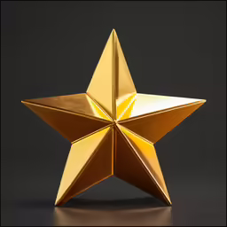 a shiny gold origami like object