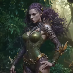a girl in a corset is standing with wings
