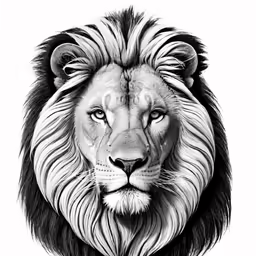 the head of a lion with a white background