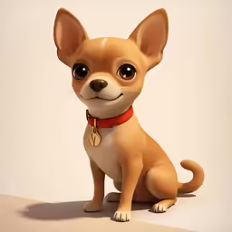 a cartoon dog wearing a collar with tags