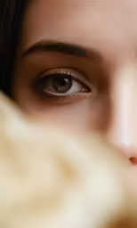 the eye of an individual looking towards the camera