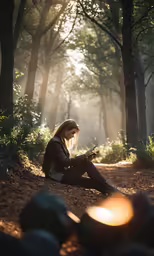 a woman sitting on the ground while she is looking at her cell phone