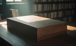 an empty wooden block sits on top of a table