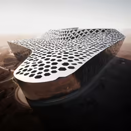 the futuristic architecture of this building is stunning