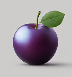 an apple with a green leaf is shown